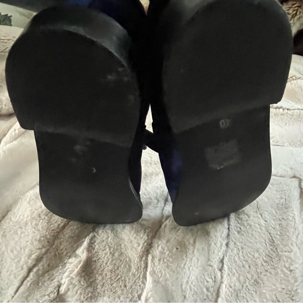 Shellys London Blue Velvet Loafers with Ribbon Laces - 40 - Picture 10 of 10